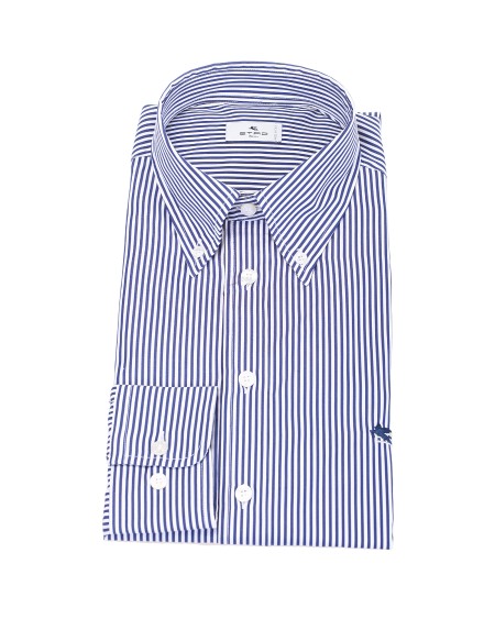 Shop ETRO  Shirt: Etro striped shirt with embroidered pegasus.
Comfort fit.
Button down collar.
Patch pocket on the chest.
Single button cuffs.
Made in Italy.
Composition: 100% Cotton.. 16365 8780-0200